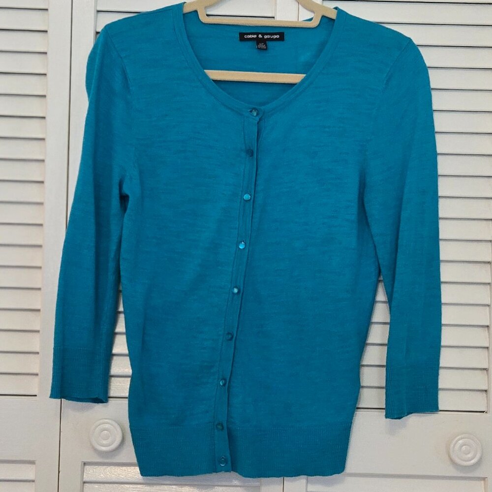 Cable&Gauge Turquoise Cardigan - Size S